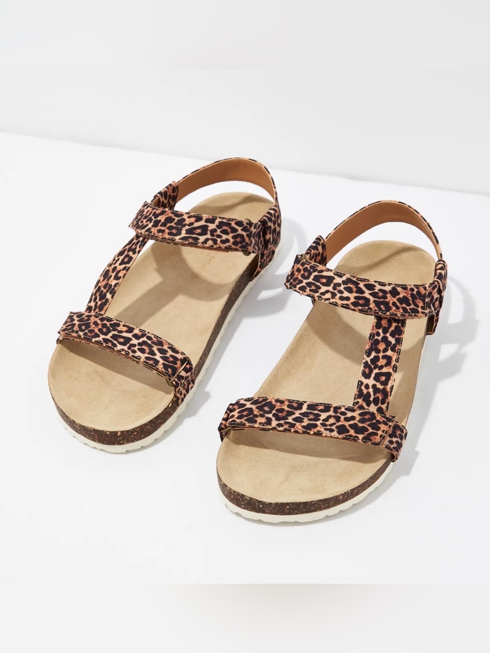 American Eagle Leopard Print Adjustable Strap Sandals
